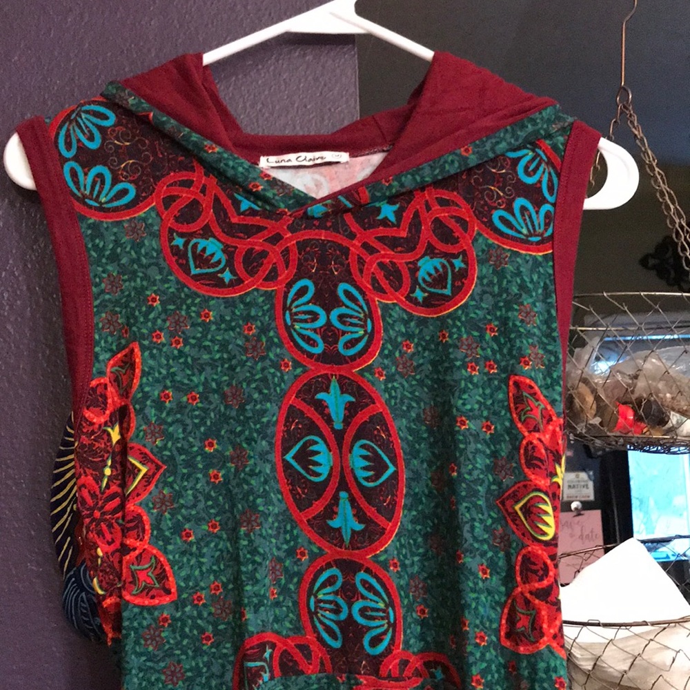 Unique hooded hippie dress Sz. M